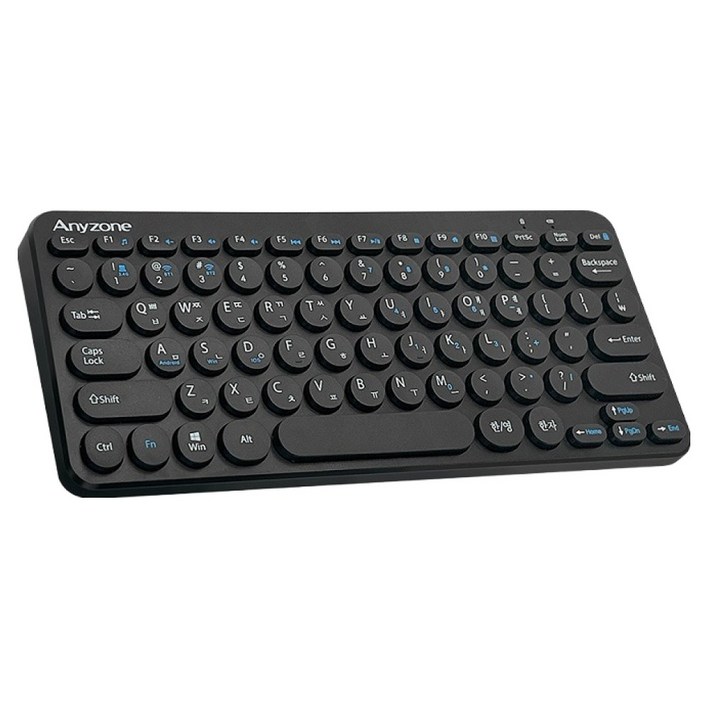 애니존 블루투스 무선 C타입 OTG젠더 멤브레인 미니 키보드  키스킨 세트, 블랙, ANYK4, 제조사축