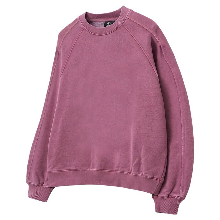 모즈모즈 남녀공용 컷오프 테리 기모 피그먼트 오버핏 맨투맨