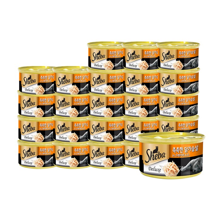쉬바 1세 이상 고양이 간식 캔, 촉촉한 닭가슴살, 85g, 24개 쉬바 1세 이상 고양이 간식 캔, 촉촉한 닭가슴살, 85g, 24개