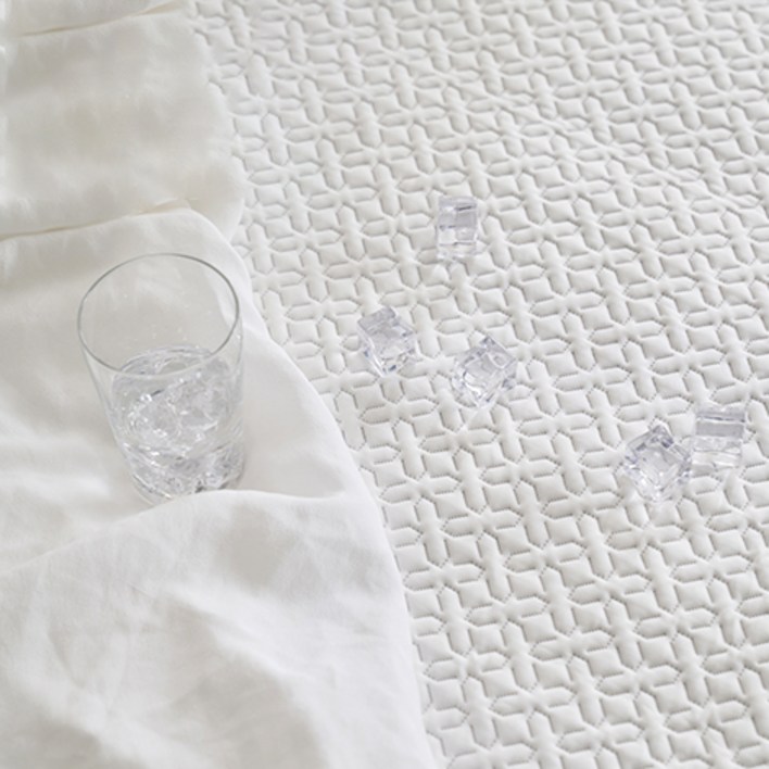 플로라침구 국내생산 듀라론 냉감 쿨매트, 스노우플라워, 쿨매트