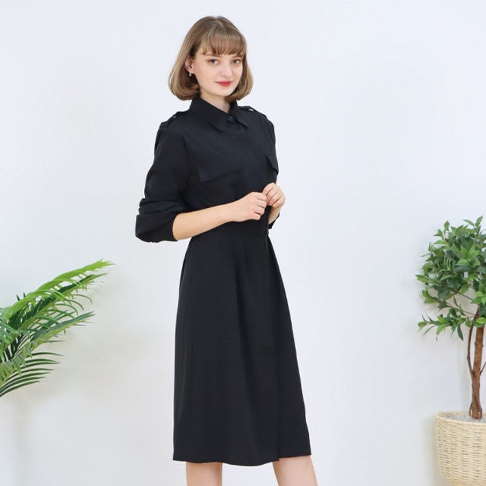 페이퍼먼츠 카라포켓 벨티드 벨트 코트 셔츠 원피스 12963