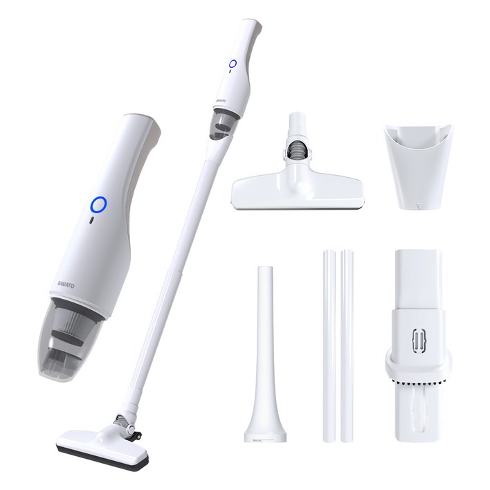 바우아토 프로제트 DC 모터 다용도 미니 무선 핸디 청소기 DB0702, 화이트, DB0702