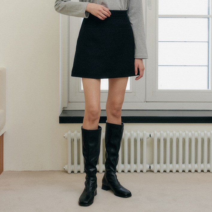 엽페 ROUND TWEED SKIRT
