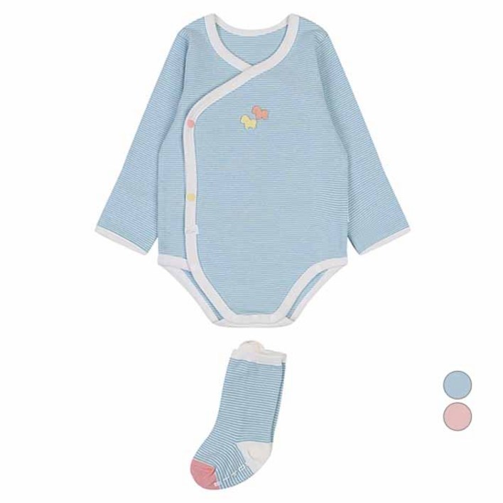 에뜨와 유아용 선물용 위티ST배내수트양말 세트  쇼핑백