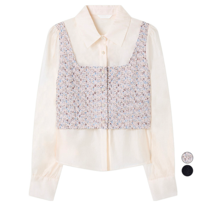 로엠 여성용 트위드 매칭 셔츠