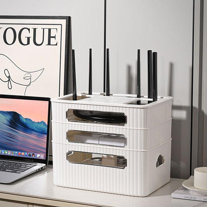 소하임 공유기 셋톱박스 정리함 3단