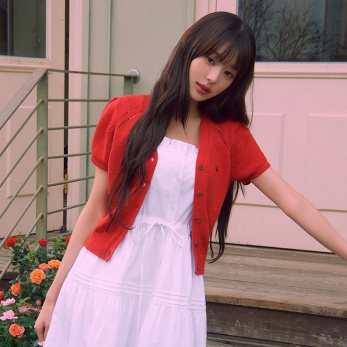 로라로라 여성용 V NECK HALF SLEEVE CARDIGAN