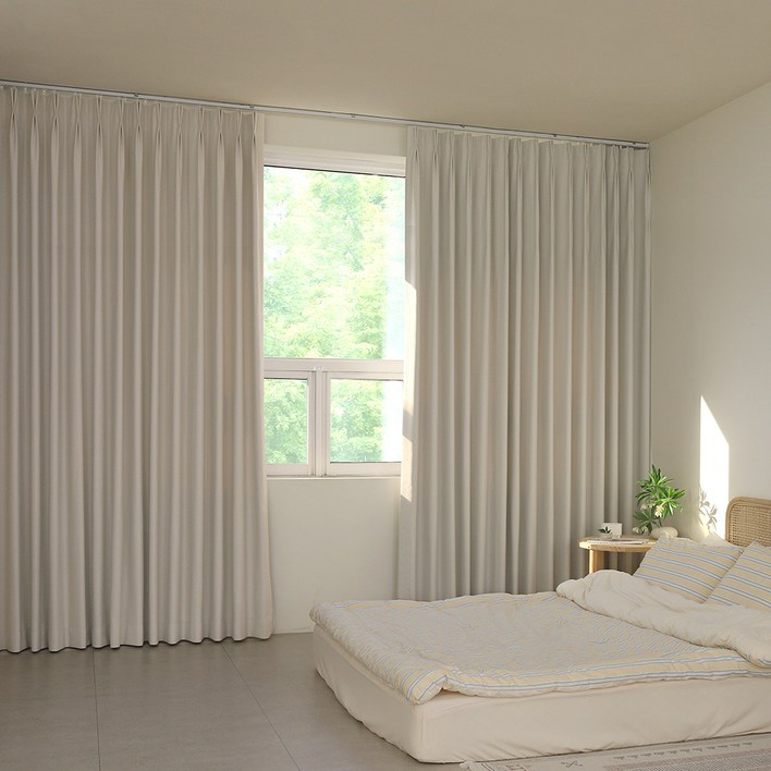 창안애 나비주름 주름유지가공 형상 플레인 암막커튼