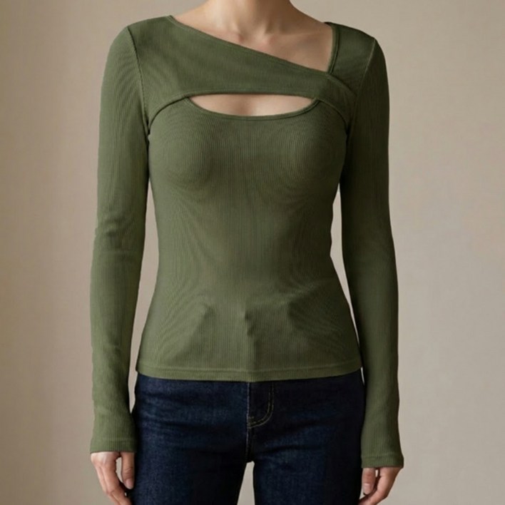 소니오 여성용 언레이 슬림 긴팔 니트