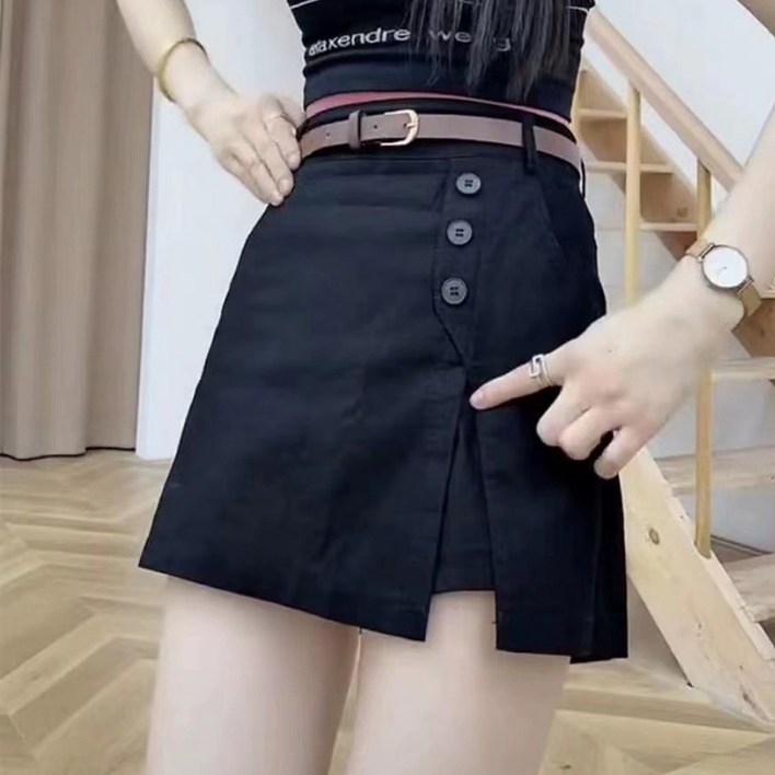 메이첼 통기성 코니 쓰리 버튼 카고 치마 바지  벨트 세트 10456