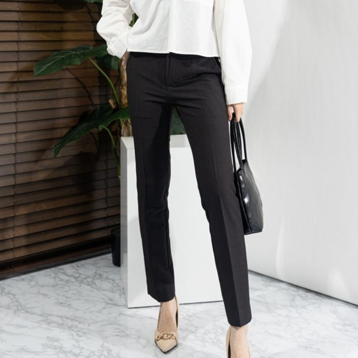 슈가펀 여성용 포리드 히든밴딩 슬림핏 슬랙스 롱