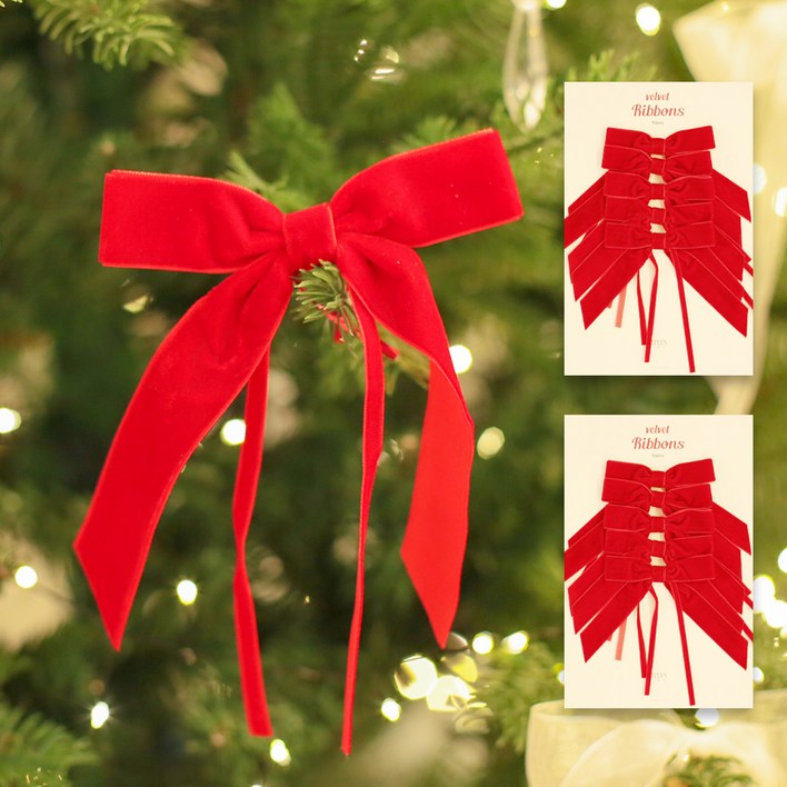 이플린 트리 간편고정 크리스마스 장식 리본