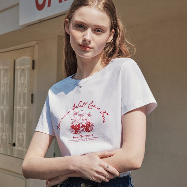 제로스트릿 여성용 베리 반팔 티셔츠