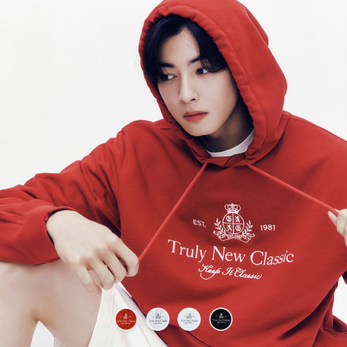 지오다노 지오다노 024513 프린트 테리 후드 풀오버