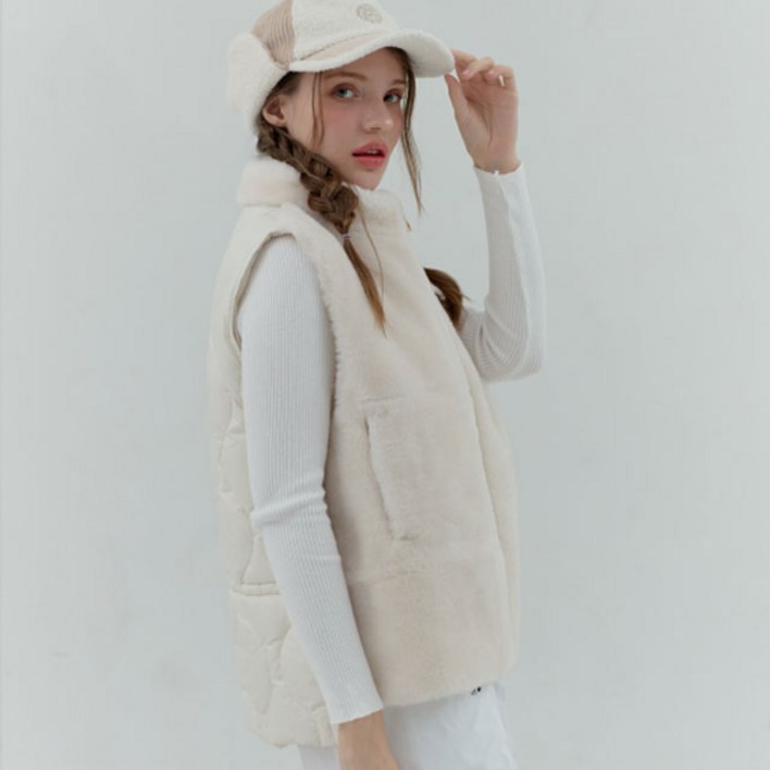 페르시안캣 덕다운 여성용 양모 베스트