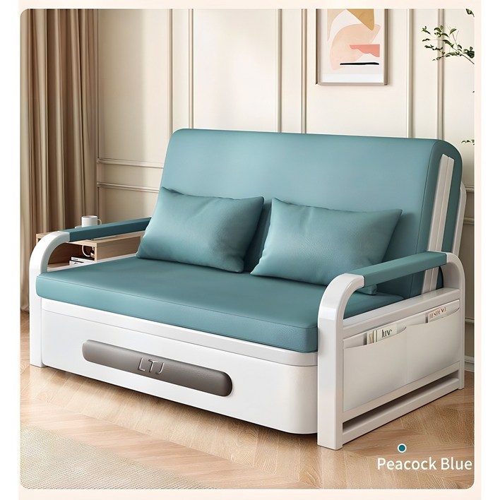 엘티제이 접이식 간이 소파침대 L1, 라텍스 소파침대 블루