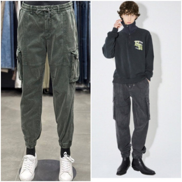 버커루 인기남성 스웨이드 가먼트 카고 조거 팬츠US