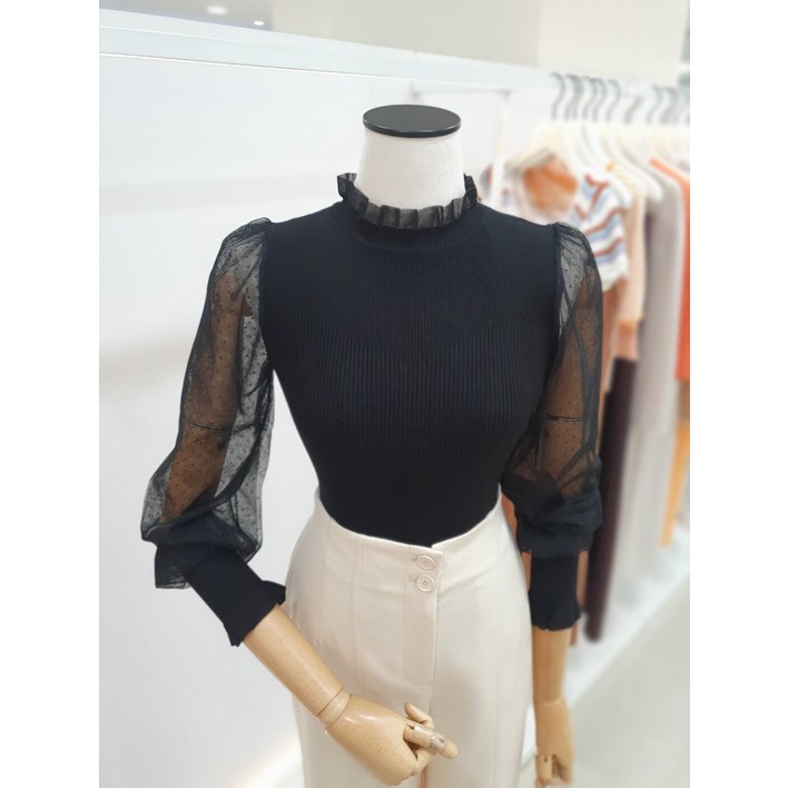 국내매장판 텍스쳐 블록 슬리브 니트 ITO9YPO780 100214 잇미샤