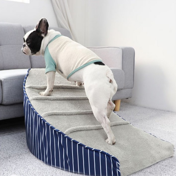 가을이네 강아지 침대 쇼파 점프방지 안전 슬라이드 반려견 계단 커브형 펫스텝