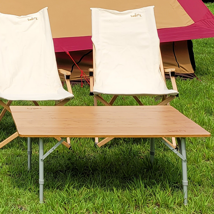 솔베이아웃도어 솔베이 콤팩트 4폴딩 우드 테이블, 1개