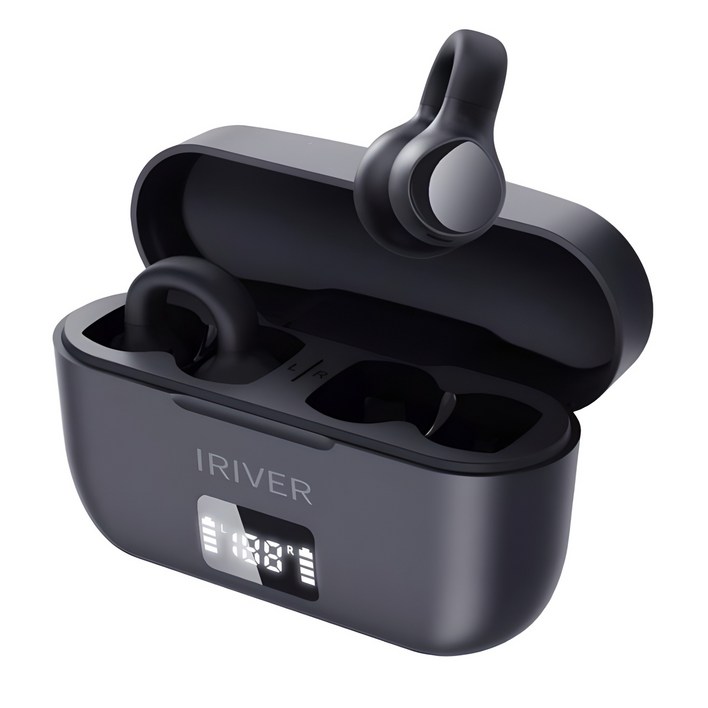 아이리버 무선 오픈형 갤럭시 아이폰 호환 귀걸이형 귀찌 러닝 자전거 운동용 귀가편한 HiFi 블루투스 이어폰 ITWC1 BLACK 4시간 방수가능