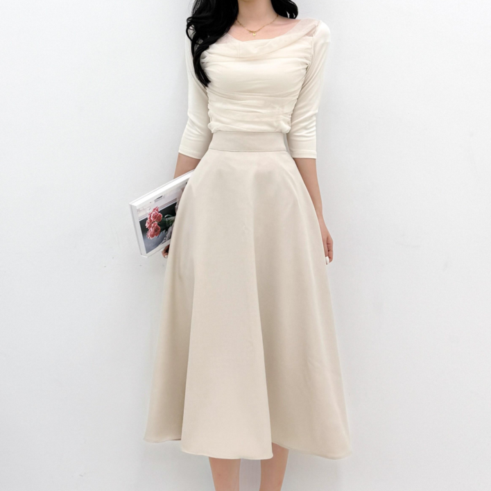 자체제작 투디 포시즌 A라인 플레어 롱스커트 오피스룩 하객룩 빅사이즈 66-77, 3컬러