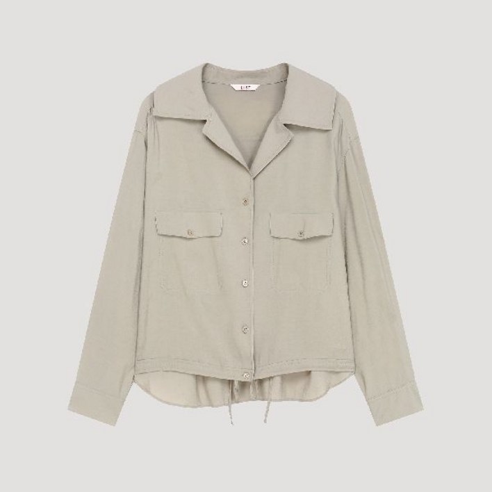 [백화점 정품] 25FW 리스트 루즈핏 스트링 오픈 카라 셔츠TWWSTP72030