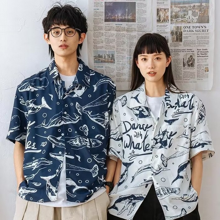 Novastar 하와이안셔츠 시원한 반팔셔츠 커플룩 동남아 여행 휴양지룩 남자여름옷