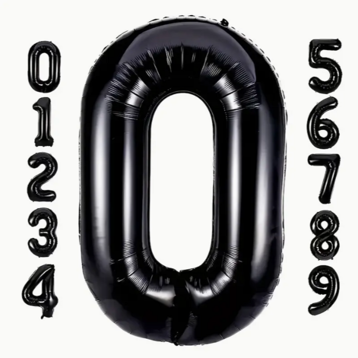 봉스 숫자 풍선 블랙 대형  40인치 100cm