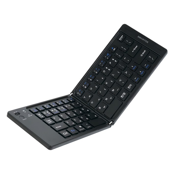 스마텍 휴대용 미니 무선 접이식 폴딩 블루투스 키보드, 블랙, STBKF2000, 제조사축