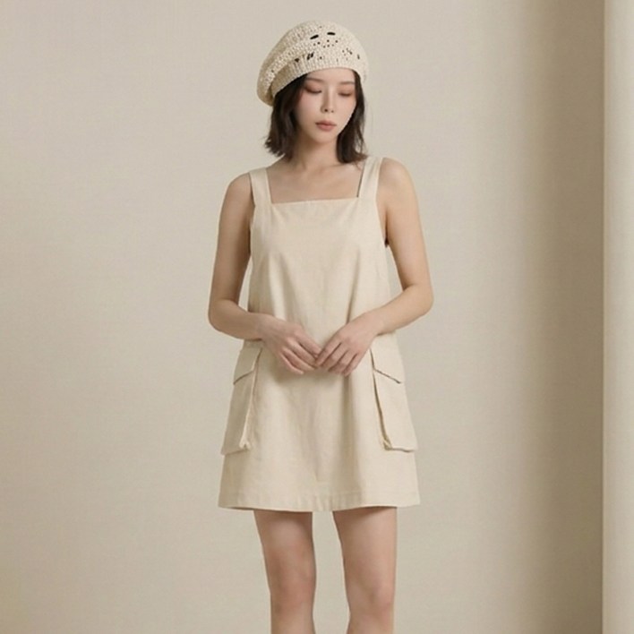 오브나인 포켓 포인트 A라인 미니 원피스 4color델로나