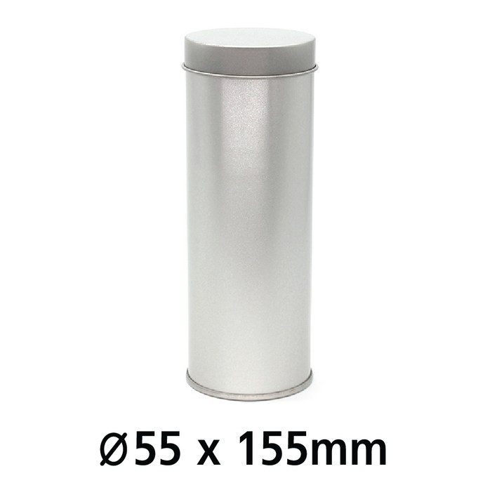 R1082은색 UV 인쇄 가능 원형, 은색 흰색 틴케이스, 틴케이스,깡통,제관,깡통케이스,금속포장,필통,틴캔,철캔,포장용기,굿즈 인쇄, 은색높이 15.5cm, 1개