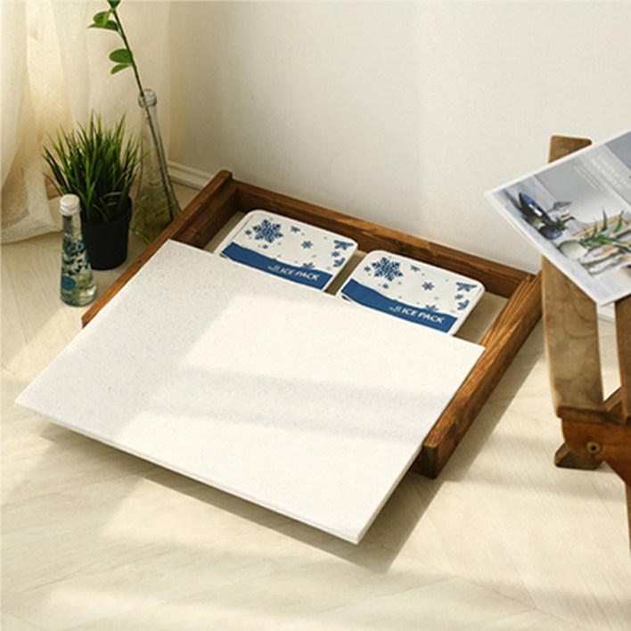 강아지 원목프레임 대리석 쿨매트추가상품포함