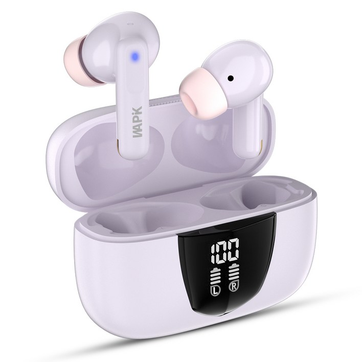 [한정특가]노이즈캔슬링 무선 블루투스 이어폰 RS1 C타입 커널형, 퍼플