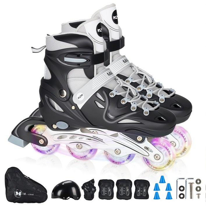 조정 가능한 인라인 스케이트 헬멧  보호대 세트 성인용