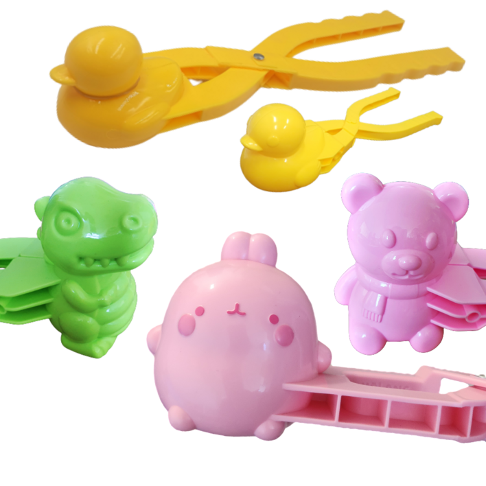 하니유니 눈오리집게 스노우볼메이커 몰랑이 공룡 곰돌이 오리만들기, 눈집게 5종세트핑크, 1개