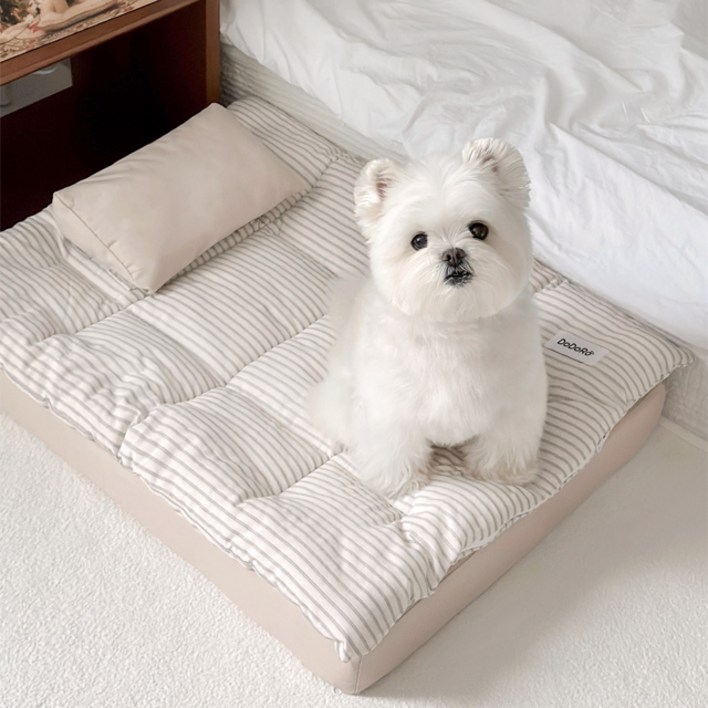 도도로 강아지 고양이 침대 스트라이프 , 방석 소파 쇼파 메트 사계절 방수 쿠션, 스트라이프, 1개