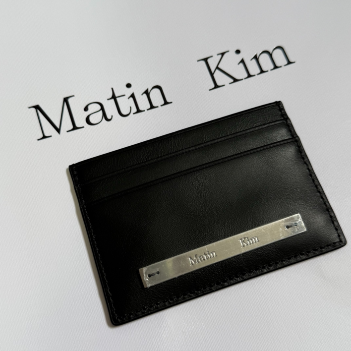 백화점 정품 마뗑킴 빈티지 카드지갑 MatinKim 로고 월렛 블랙 실버