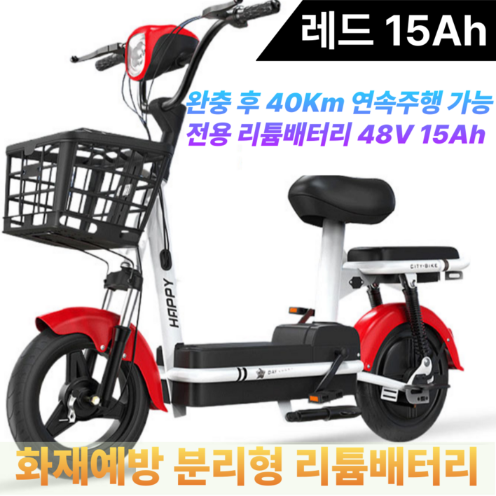 코알라이프 전기스쿠터 오토바이 바이크 리튬배터리 분리가능한 2인승 여성용 미니 전기자전거