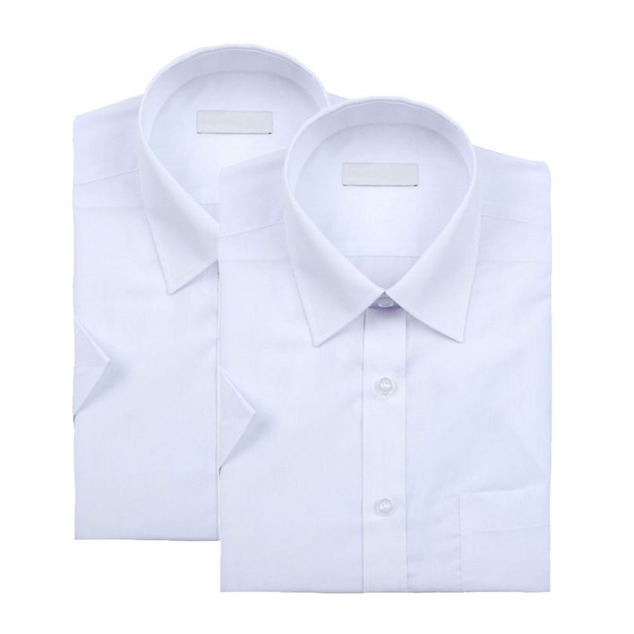 레디핏 남성용 기본 화이트 하얀색 반팔 와이셔츠 2장 세트 - 투데이밈