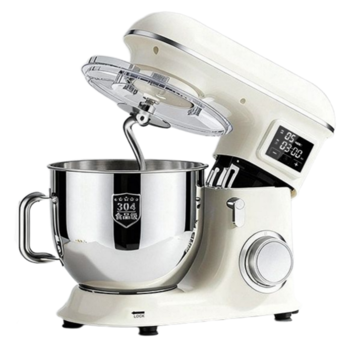 빠뜨쉐 초보자도 쉽게 반죽기 휘핑기 거품기 가정용 반죽기 발효기 홈베이킹 스탠드믹스 휘핑기 빵 밀가루 제빵, 1개, 8L, 베이지 반죽기+발효