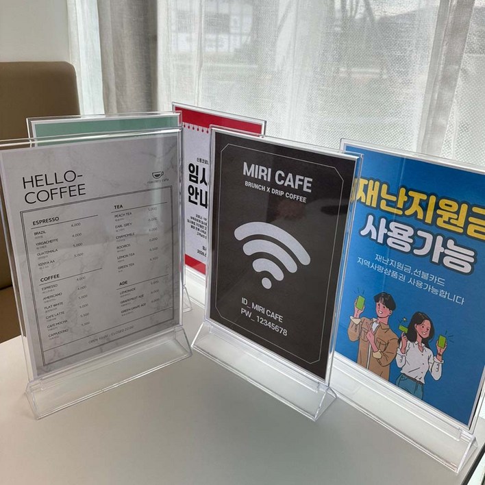유스몰 양면 아크릴 스탠드 A4 메뉴판, 5개 유스몰 양면 아크릴 스탠드 A4 메뉴판, 5개