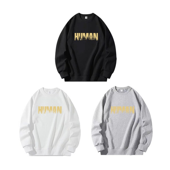 HOMASS 그래픽 맨투맨 트렌디 후드티 무후드후드 남녀공용 가을겨울 크리에이티브 디자인 문자 프린팅 맨투맨 M5XL