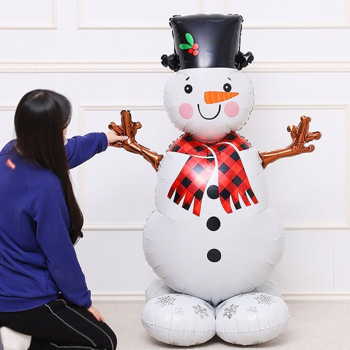 스탠딩 대형 크리스마스풍선 눈사람 140cm 파티 장식 용품