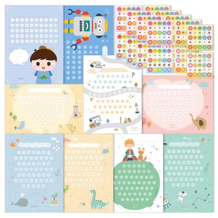 젤리박스 칭찬스티커판 + 스티커 18매