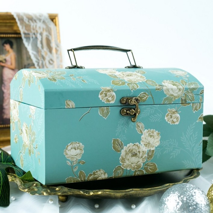 보관함 빈티지 사각 수납함 틴케이스 대형 정리