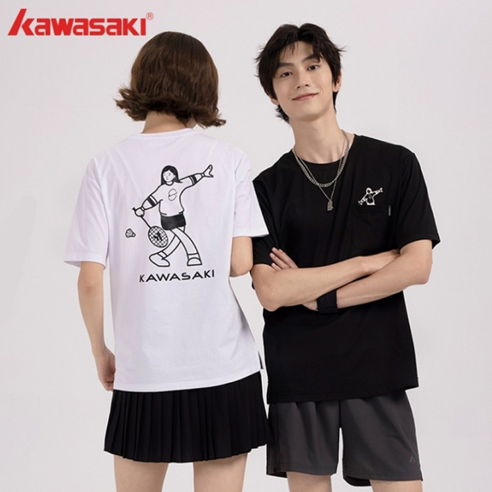 가와사키 남여공용 티셔츠 스포츠상의 여성 남성 배드민턴 K1C02-B3994