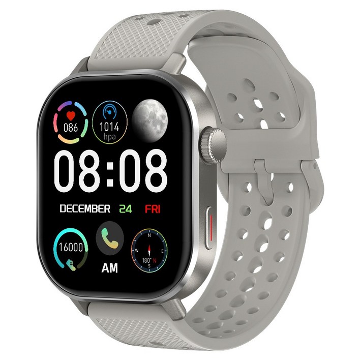 와피크 아웃도어 스마트 워치 ST60 SOS통화 AI운동인식 스포츠시계, GPS  블루투스, 5.4cm, 실버