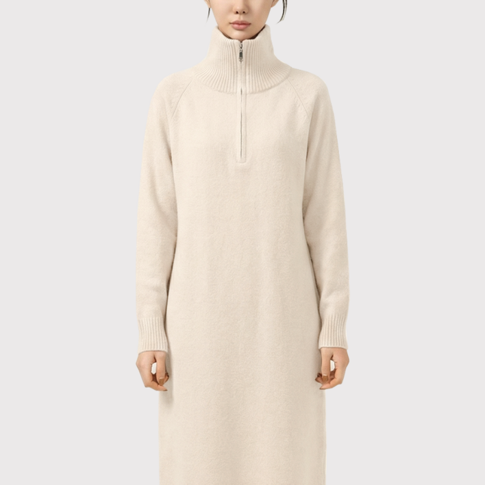 클레이스 하프집업 니트 롱원피스