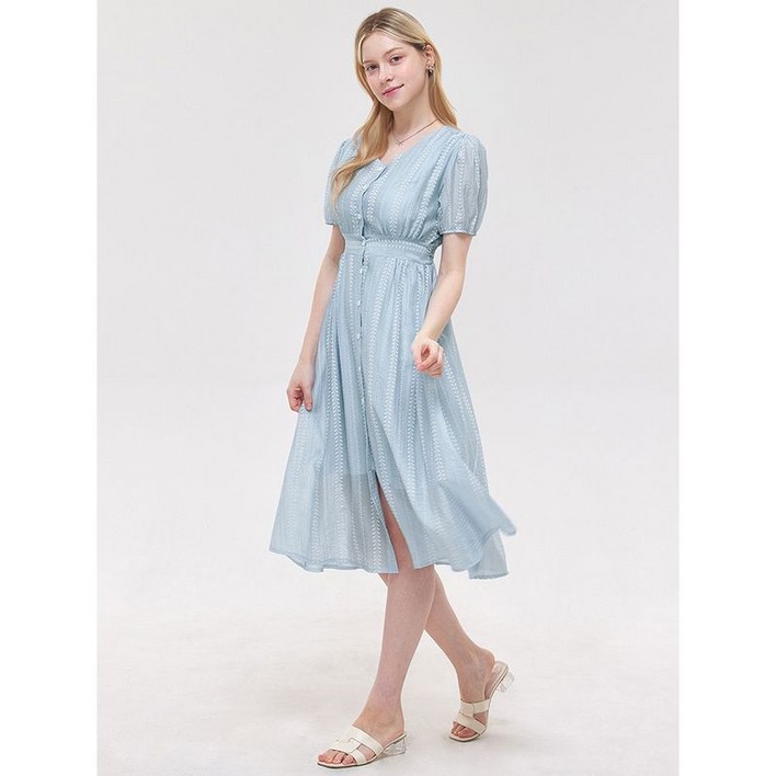 포커스 리프 자수 롱 원피스 VF5M3OP3141